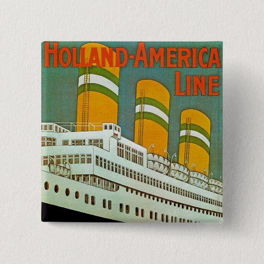 s.s. Statendam Vierkante Button 5,1 Cm (Voorkant)