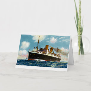 S.S. Stuttgart Luxe Oceaanschip - Vintage Folie Wenskaart