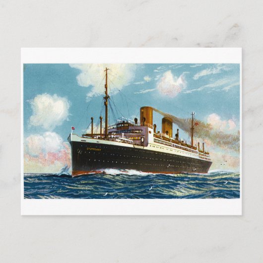 S.S. Stuttgart Luxury Ocean Liner - Briefkaart (Voorkant)
