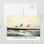 S.S. Verenigde Staten - Amerikaans Liner-project Briefkaart (Voorkant / Achterkant)