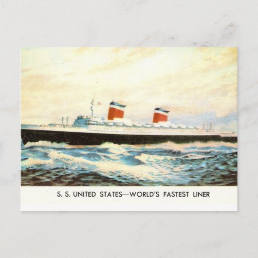 S.S. Verenigde Staten - Amerikaans Liner-project Briefkaart (Voorkant)