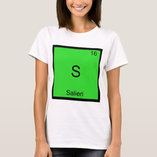 S - Salieri Grappig Chemie Element Symbool T-Shirt (Voorkant)