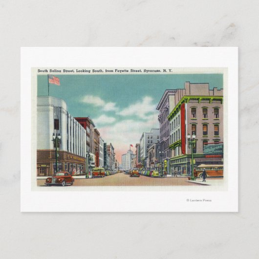 S Salina Street uit Fayette Street Briefkaart (Voorkant)
