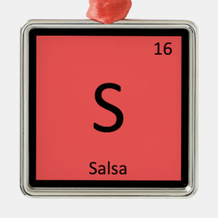 S - Salsa Condiment Chemie Periodiek Systeem Metalen Ornament