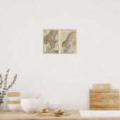 S Scandinavië, Noorwegen, Zweden Poster (Keuken)
