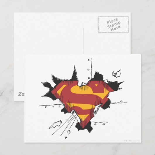 S-Schild | van de superman het Gebroken Logo van Briefkaart (Voorkant / Achterkant)