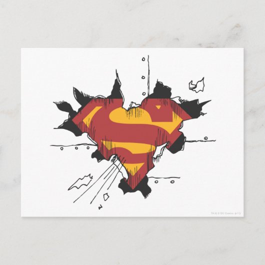 S-Schild | van de superman het Gebroken Logo van Briefkaart (Voorkant)