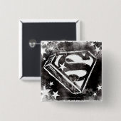 S-Schilden met sterren Vierkante Button 5,1 Cm (Voorkant /achterkant)