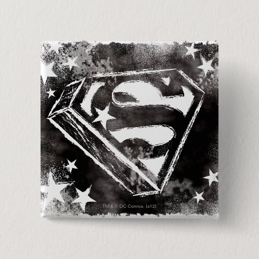 S-Schilden met sterren Vierkante Button 5,1 Cm (Voorkant)