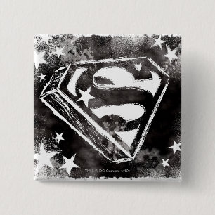 S-Schilden met sterren Vierkante Button 5,1 Cm