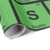 S - Seattle Washington Chemistry Periodic Table Cadeaupapier (Rol Hoek)