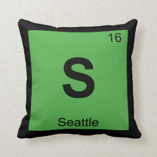 S - Seattle Washington Chemistry Periodic Table Kussen