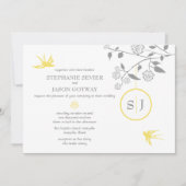 S. Sevier Marigold Birds Wedding Invitations Kaart (Voorkant)