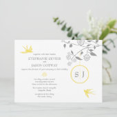 S. Sevier Marigold Birds Wedding Invitations Kaart (Staand voorkant)