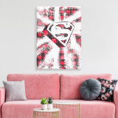 S-Shield Over Plaid Canvas Afdruk (Insitu (Woonkamer))