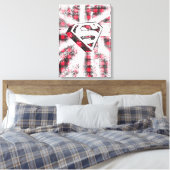 S-Shield Over Plaid Canvas Afdruk (Insitu (Slaapkamer))