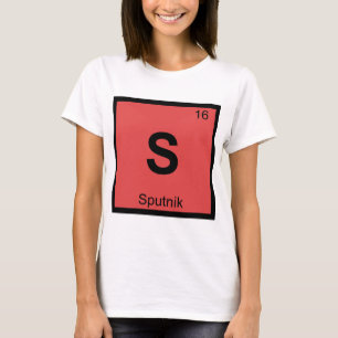 S - Spoetnik Russische Ruimtevaart Chemie Periodie T-shirt