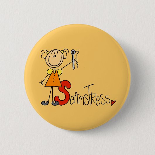 S staat voor naaister ronde button 5,7 cm (Voorkant)