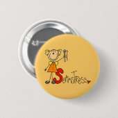 S staat voor naaister ronde button 5,7 cm (Voorkant /achterkant)