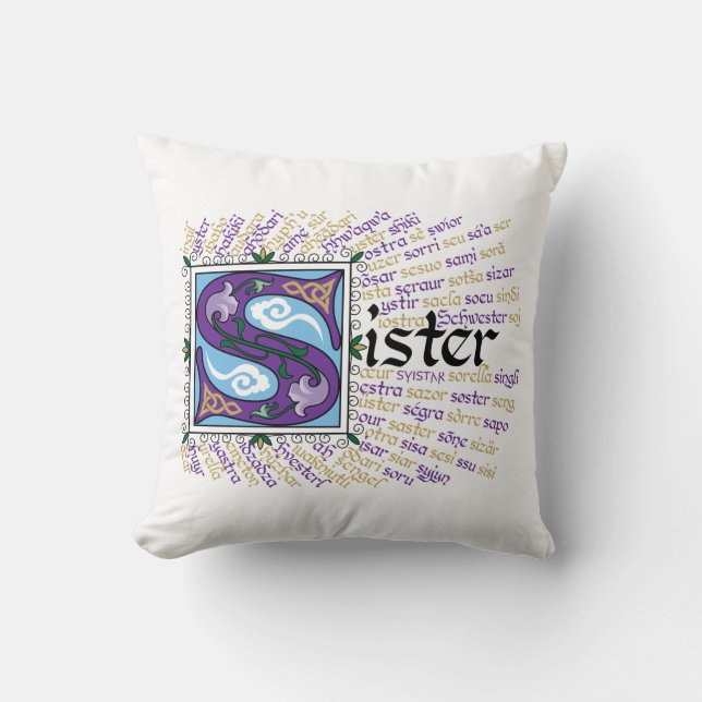 S staat voor Sister Pillow Kussen (Voorkant)