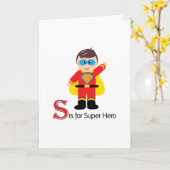 S staat voor Super Hero Loveable Letters Wenskaart Kaart (Gele Bloem)