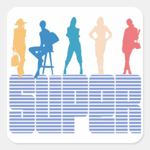 S.U.P.E.R. - Stijlvolle, unieke energie-elite-meis Vierkante Sticker