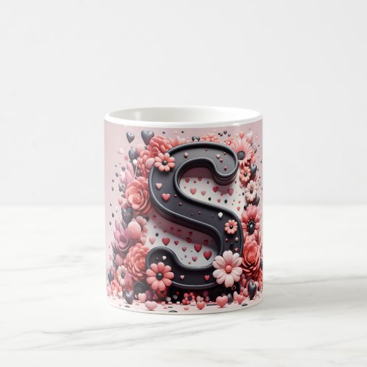 S Valentine Alphabet 3D Magische Mok (Center)