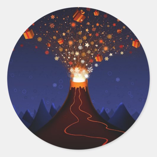 s_volcano-2560x1600 ronde sticker (Voorkant)