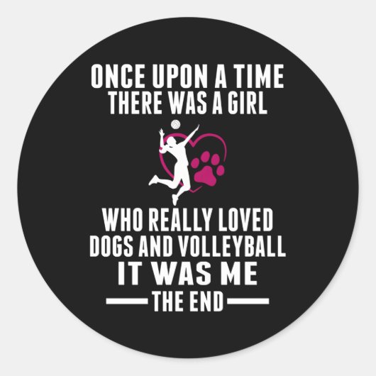 S Volleybalster Ronde Sticker (Voorkant)