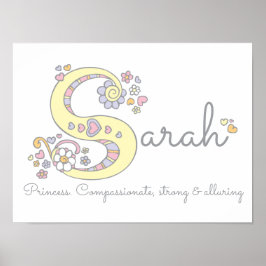 S voor Sarah monogram letter art name betekenend Poster