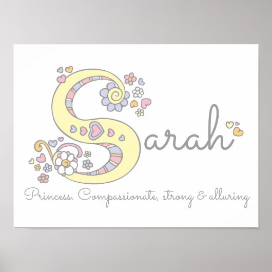 S voor Sarah monogram letter art name betekenend Poster (Voorkant)