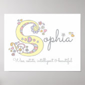 S voor Sophia monogram letter art name Poster (Voorkant)