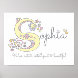 S voor Sophia monogram letter art name Poster