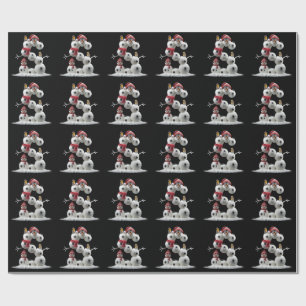S-vormige sneeuwpop cadeaupapier