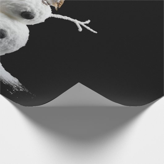 S-vormige sneeuwpop cadeaupapier (Hoek)