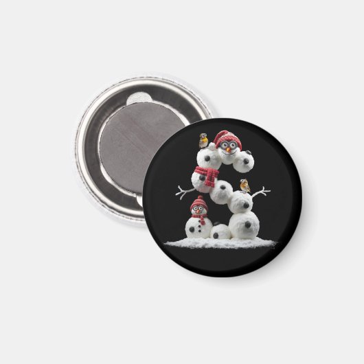 S-vormige sneeuwpop magneet (Voorkant / Achterkant)