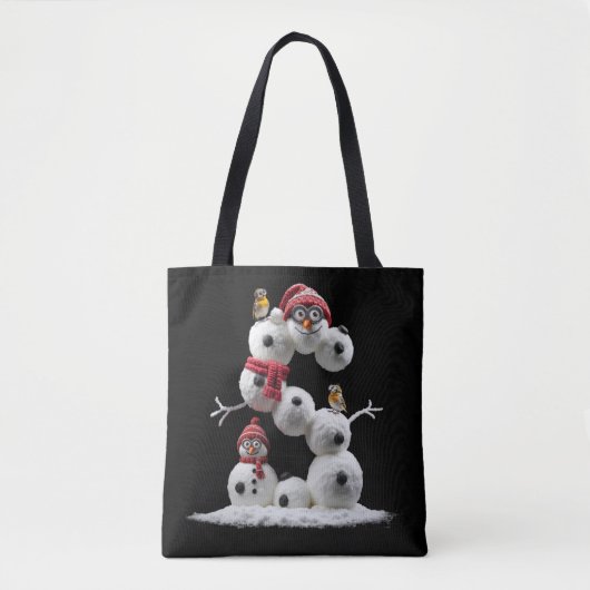 S-vormige sneeuwpop tote bag (Voorkant)
