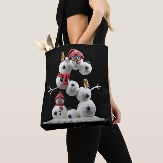 S-vormige sneeuwpop tote bag (Dichtbij)