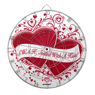 S.W.A.K. verzegeld met een kus! Rode harten Dartbord