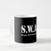 S.W.A.T. (Skeptic with Atheist Tendences) Koffiemok (Voorkant links)
