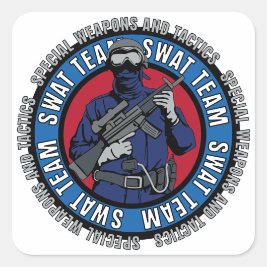 S.W.A.T. Team Vierkante Sticker (Voorkant)
