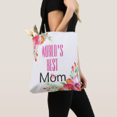 's Werelds Best Mam Waterverf Floral Moederdag Tote Bag (Dichtbij)