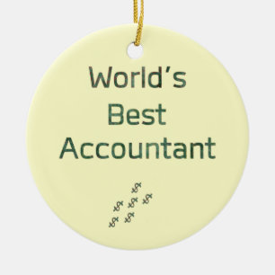 's Werelds beste accountant met Dollar-signalen Keramisch Ornament
