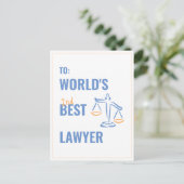 's Werelds beste advocaat. Collega cadeau idee. pl Briefkaart (Staand voorkant)
