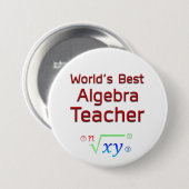 's Werelds beste algebra-leraar met formule Ronde Button 7,6 Cm (Voorkant /achterkant)