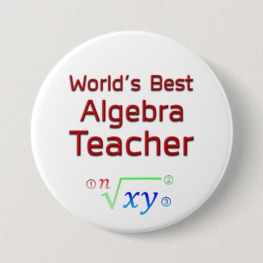 's Werelds beste algebra-leraar met formule Ronde Button 7,6 Cm (Voorkant)