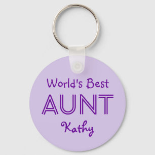 's Werelds beste AUNT Lavender Paars Gift 14O Sleutelhanger