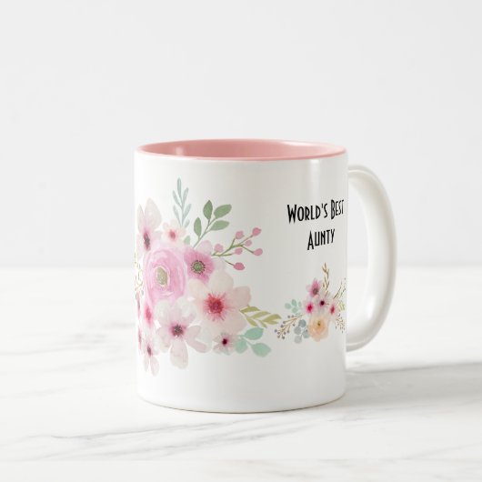 's Werelds beste AUNTY-MOK POEM, op maat Tweekleurige Koffiemok (Voorkant rechts)