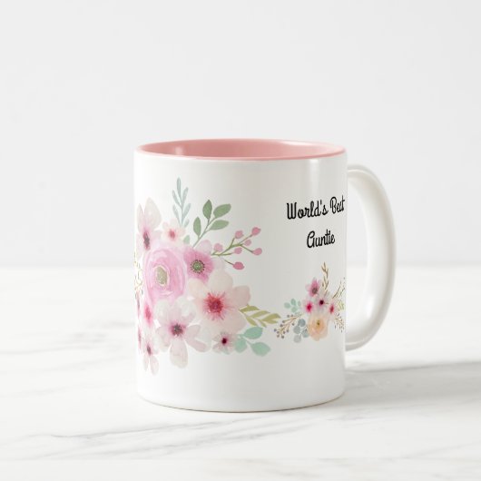 's Werelds beste AUNTY-MOK POEM, op maat Tweekleurige Koffiemok (Voorkant rechts)