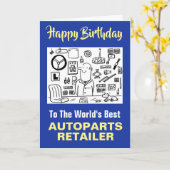 'S Werelds beste autopartswinkel Happy Birthday Kaart (Gele Bloem)